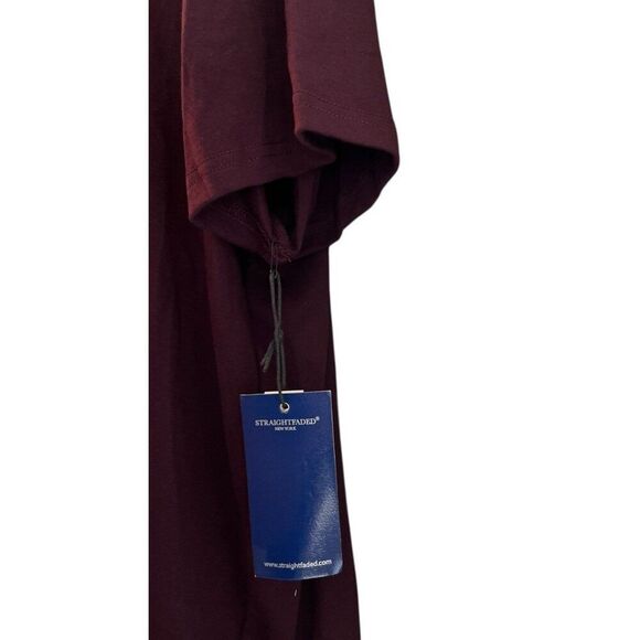 Straight Faded NY Mens XXLT XXL Tall Short Sleeve T Shirt NWT Plumb Maroon - Picture 2 of 5